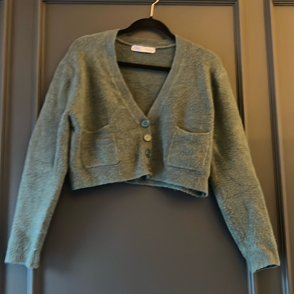 Zara Green Cardigan Sweater Set - Picture 2 of 5